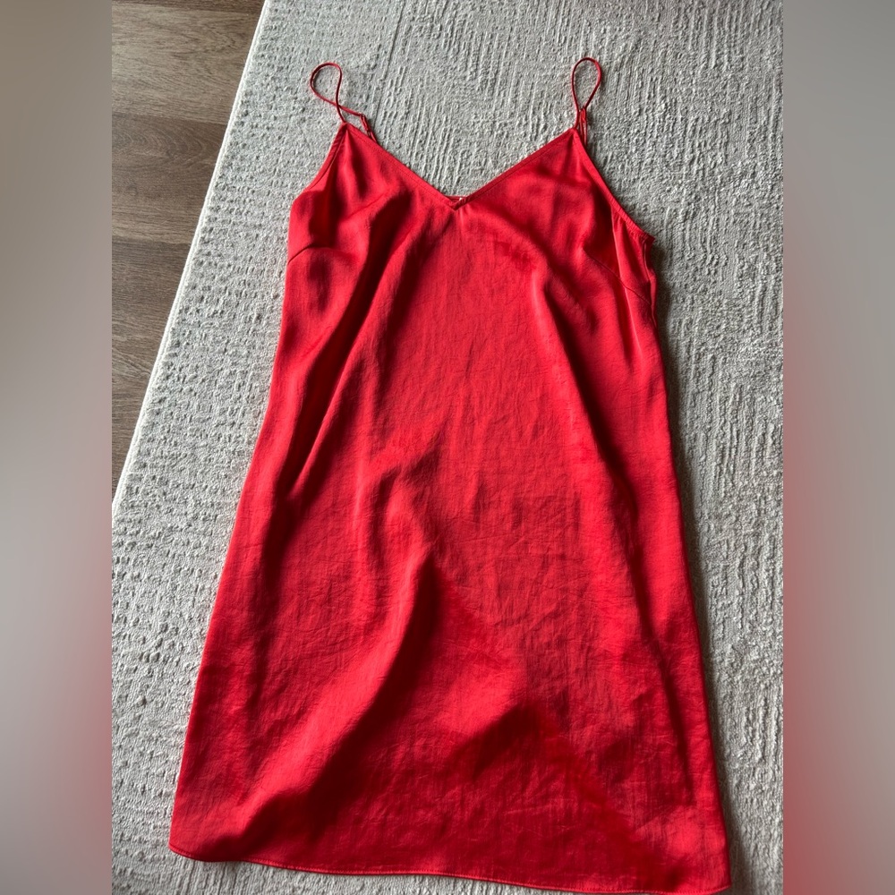 Aritzia Wilfred Free red slip dress